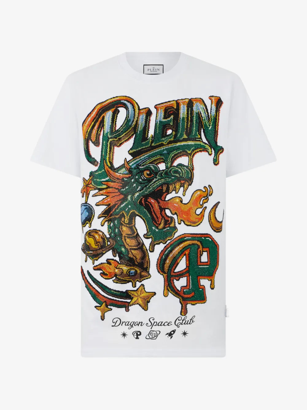 Philipp Plein — Бела маица со змеј — преден приказ