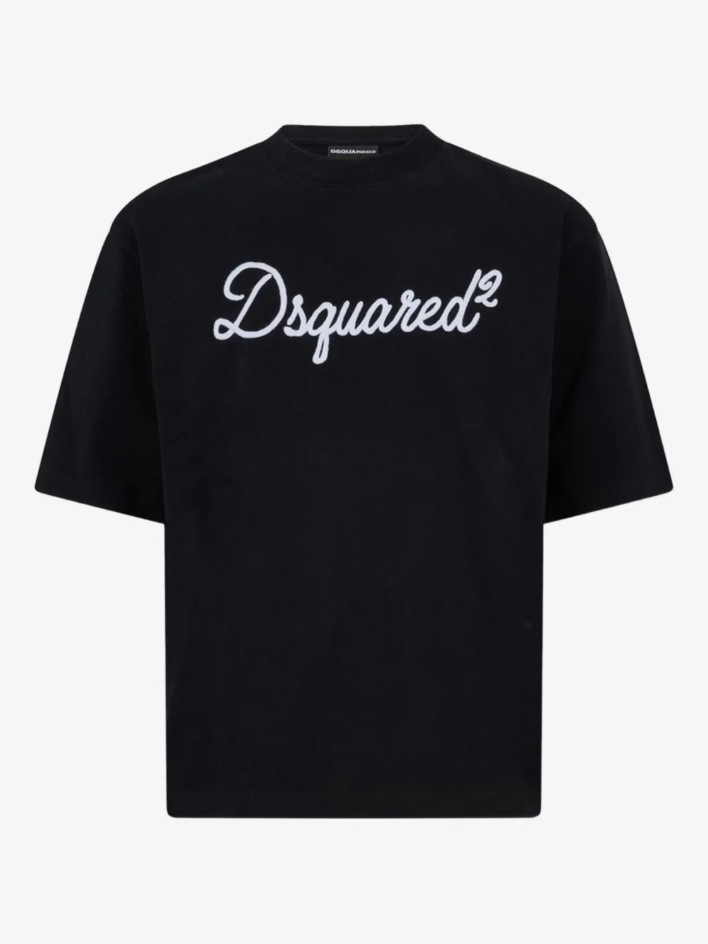 Dsquared2 — Црна маица со ракописно лого — преден приказ
