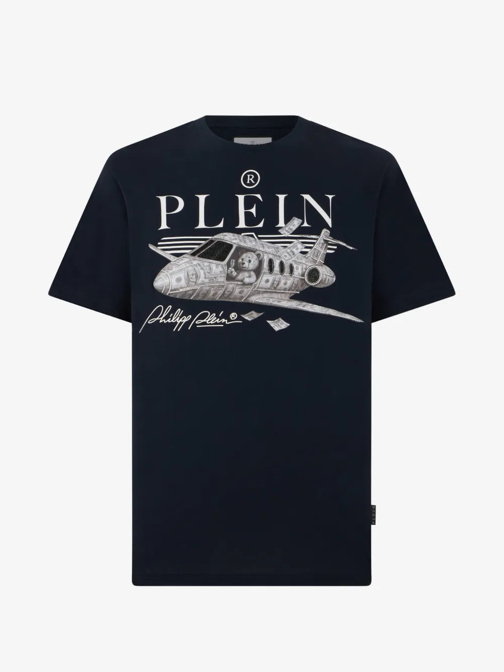 Philipp Plein — Црна маица со хеликоптер — преден приказ