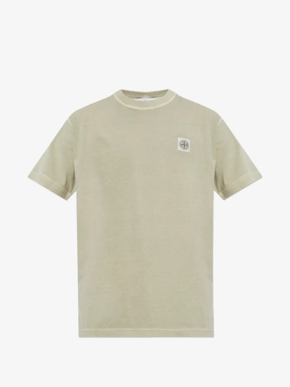 Stone Island — Светлобеж маица со ознака на градите — преден приказ